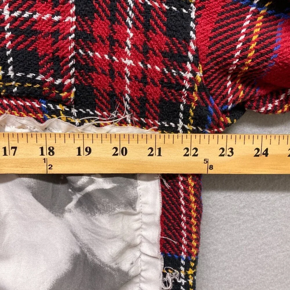 mnml Jacket Womens Large Red Plaid Shacket Punk Goth Zippers
